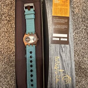 Mistura Teal and Wood Watch